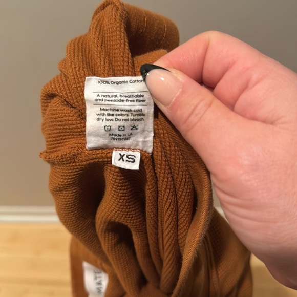 Mate the Label Rust waffle knit wide leg Lounge Pants XS - Picture 7 of 7